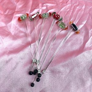 Vintage Handblown Glass Candy Drink Stirrers
